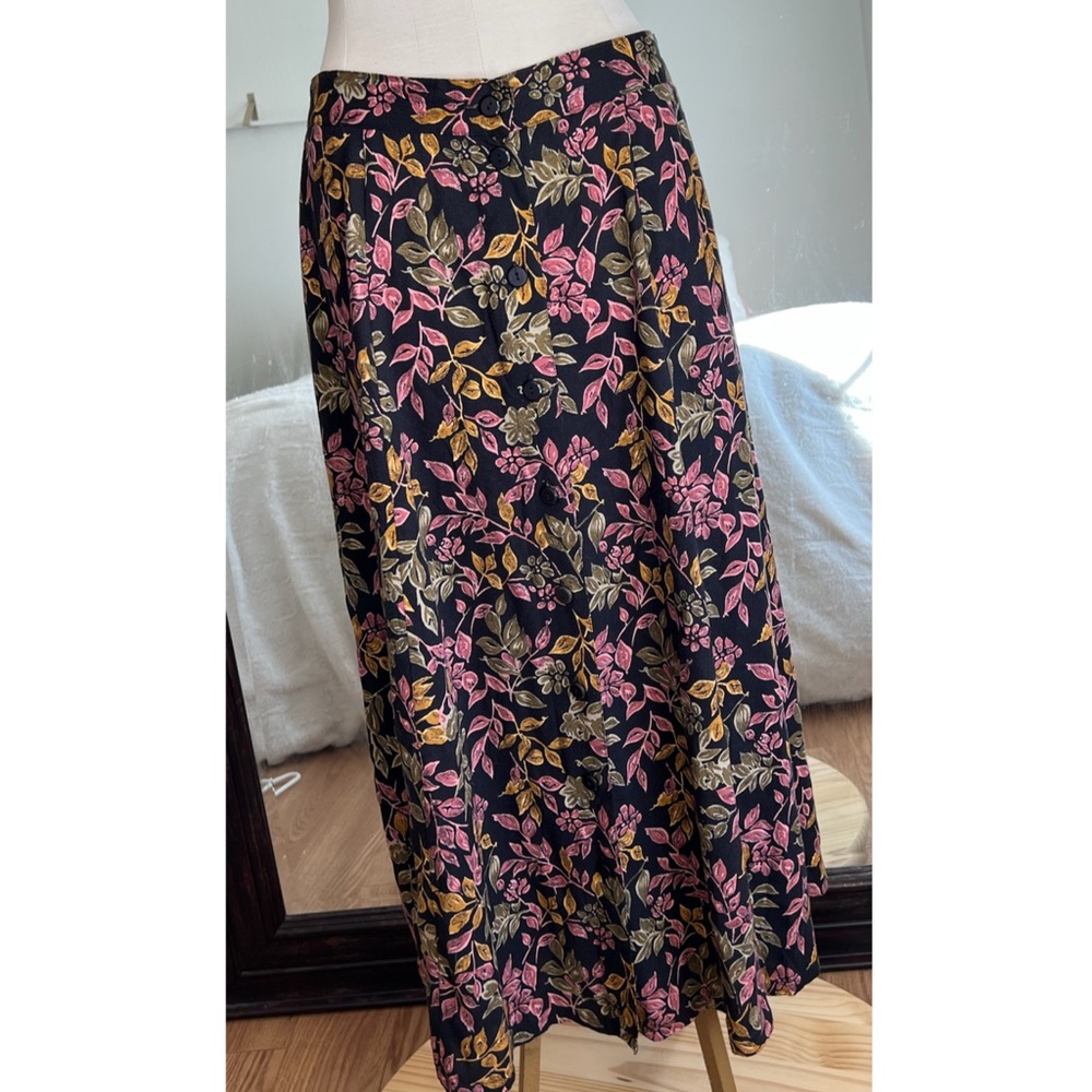 Vintage Sag Harbor Floral Print Midi Skirt Size Medium - Picture 6 of 7